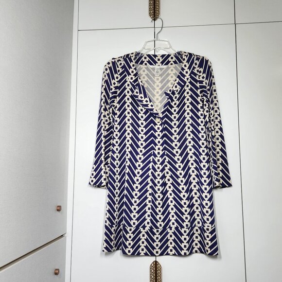 Diane Von Furstenberg Dresses & Skirts - Diane Von Furstenberg 100% Silk Dress Women's Size 0 Blue and Beige Mini